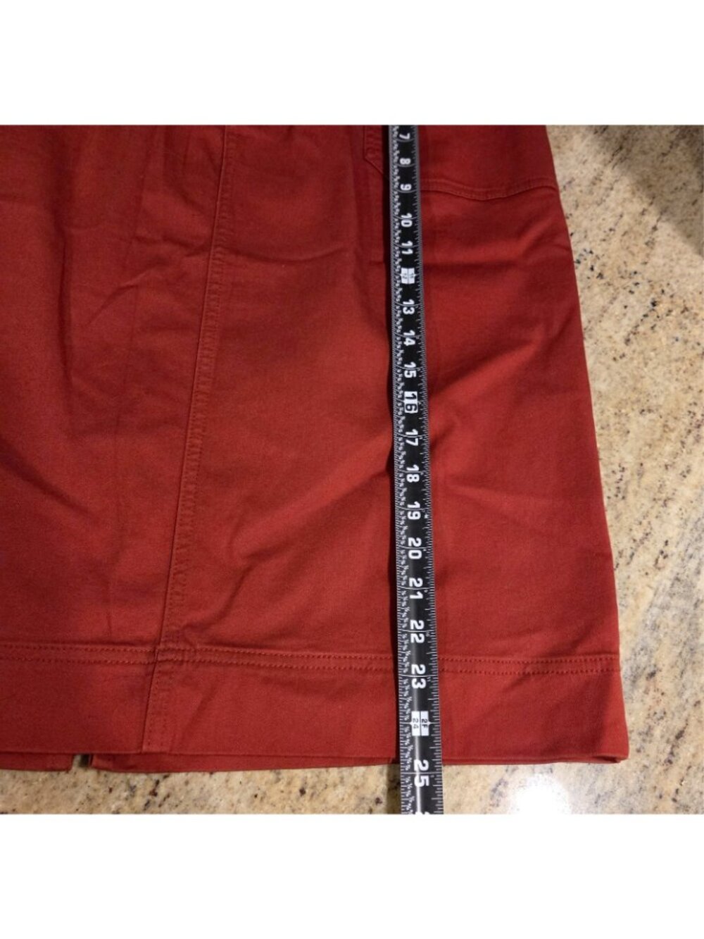 Christopher & Banks Stretch Orange Paneled MIDI Skirt Size 14 - Picture 3 of 7